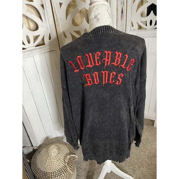 New! Gothic Skelanimals Dollskill ‘Loveable Bones’ Black Distressed Size M/L - Picture 1 of 7